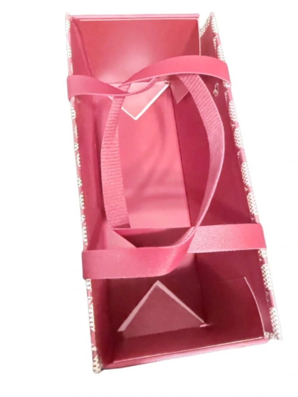 2Pc Luxury Floral Gift Bag Set with Handles | Hard Cardboard Bouquet Boxes